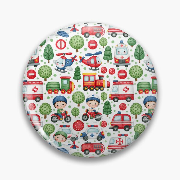 Item preview, Dense Emergency Vehicles and Signs Nursery Pattern designed and sold by Piotrek0001.