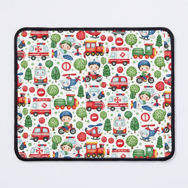 Item preview, Dense Emergency Vehicles and Signs Nursery Pattern designed and sold by Piotrek0001.