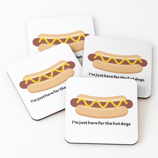 Item preview, Funny Hot Dog Lover - I'm Just Here For The Hot Dogs Retro Quote designed and sold by PixelCatalyst.