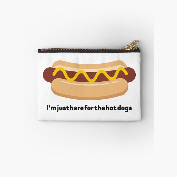 Item preview, Divertida cita retro para amantes de los perritos calientes: "Solo estoy aquí por los perritos calientes". designed and sold by PixelCatalyst.