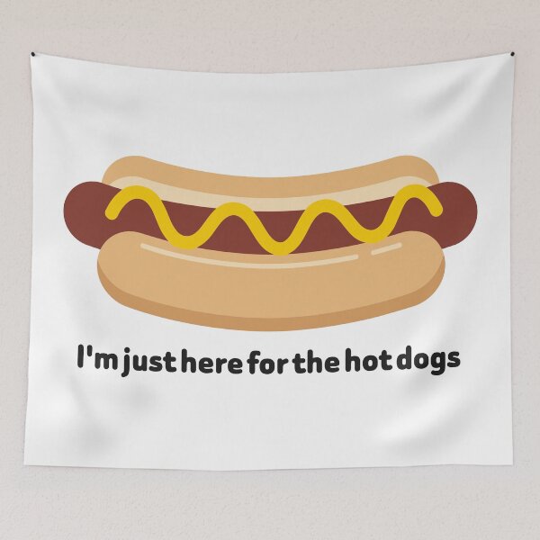 Item preview, Funny Hot Dog Lover - I'm Just Here For The Hot Dogs Retro Quote designed and sold by PixelCatalyst.