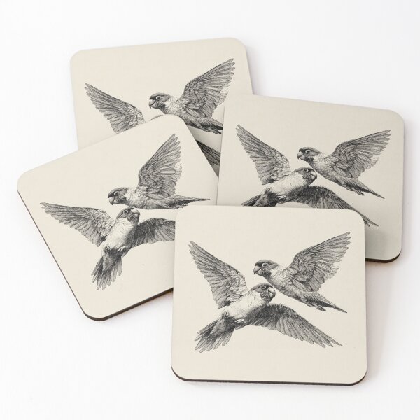 Item preview, A pair of Lovebirds in mid-flight, Birds in Motion designed and sold by CDC40.
