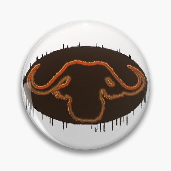 Item preview, Water Buffalo Outline in Orange on Brown Oval designed and sold by pixperienz4u.