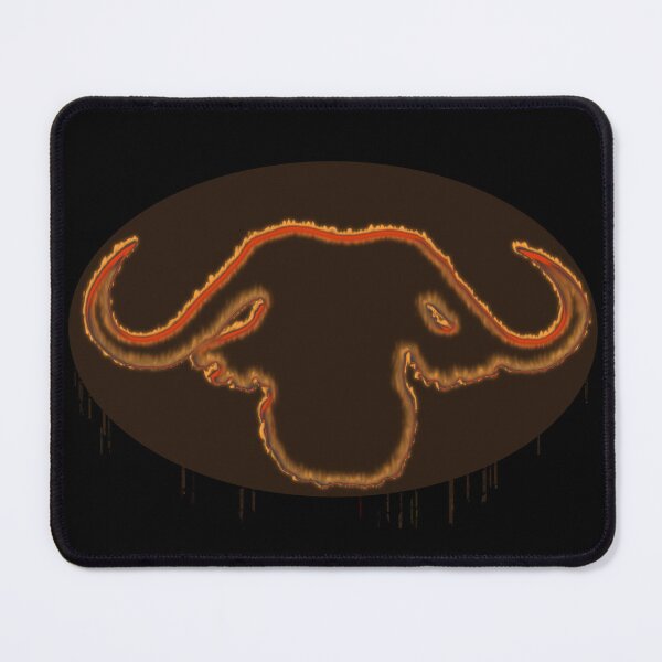 Item preview, Water Buffalo Outline in Orange on Brown Oval designed and sold by pixperienz4u.