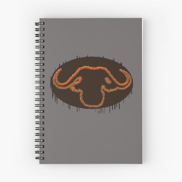 Item preview, Water Buffalo Outline in Orange on Brown Oval designed and sold by pixperienz4u.