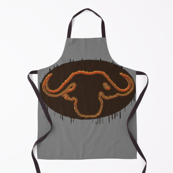 Item preview, Water Buffalo Outline in Orange on Brown Oval designed and sold by pixperienz4u.