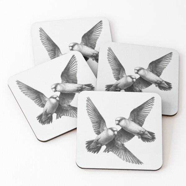 Item preview, A pair of Lovebirds in mid-flight, Birds in Motion designed and sold by CDC40.