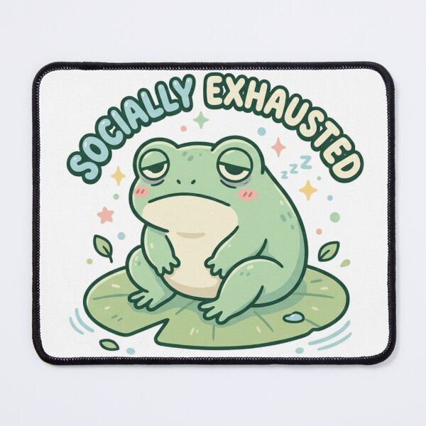 Item preview, Socially Exhausted Frog Sticker | Introvert Life designed and sold by CutePlix.