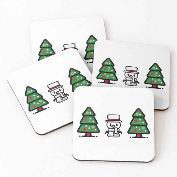 Item preview, Winter Snowman with Christmas Trees designed and sold by DJCartoonDesigns.