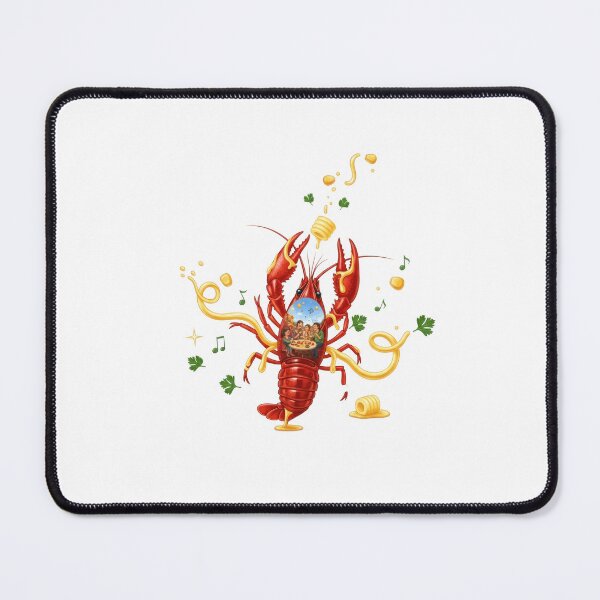 Item preview, Red Crawfish Cartoon Celebration Scene designed and sold by AbanoubStore.