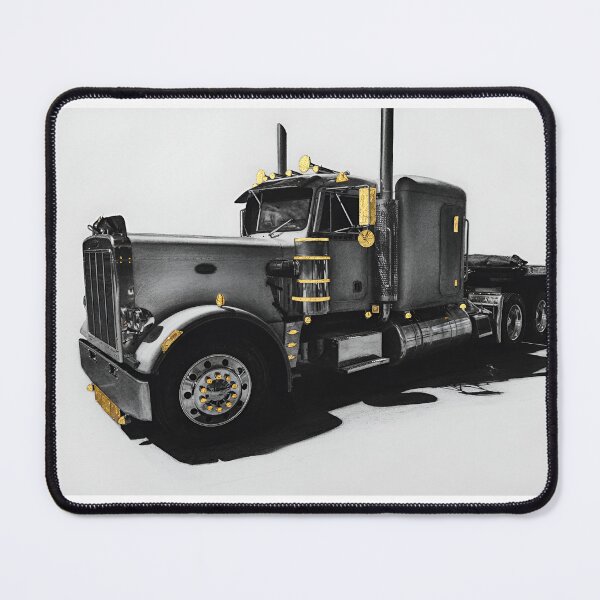 Item preview, Heavy Semi Truck Charcoal Art with Real Gold Leaf designed and sold by CiaraCharcoal.