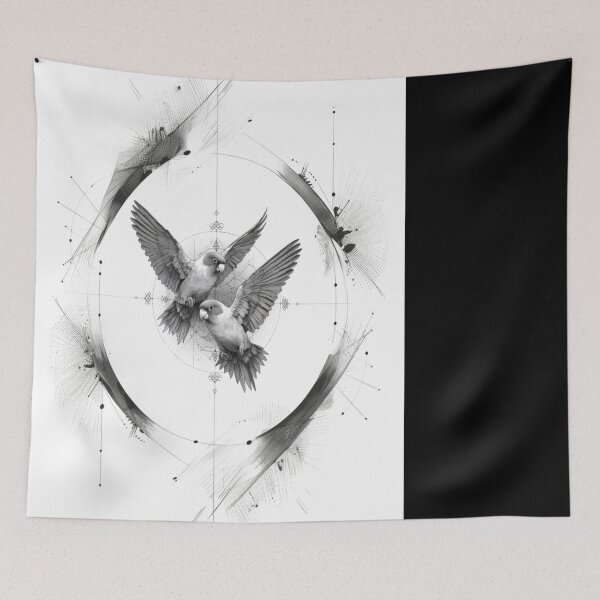 Item preview, A pair of Lovebirds in mid-flight, Birds in Motion designed and sold by CDC40.