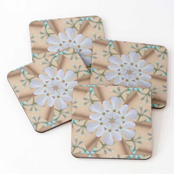 Item preview, White Phlox Geometric Floral Pattern – Soft Botanical Design designed and sold by SilentBloomLab.