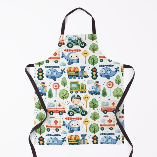 Item preview, Blue Helicopter and Green Train Cute Kids Pattern designed and sold by Piotrek0001.