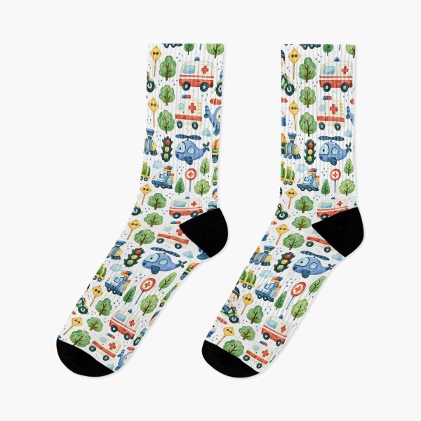 Item preview, Blue Helicopter and Green Train Cute Kids Pattern designed and sold by Piotrek0001.
