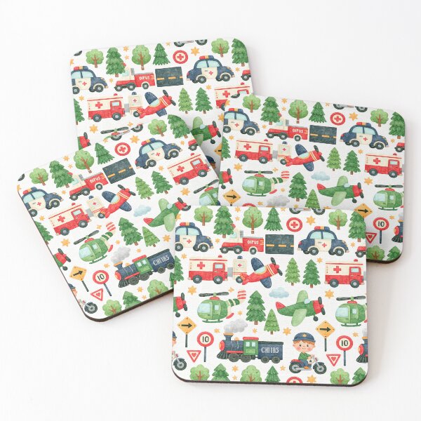 Item preview, Ambulance Airplane and Traffic Signs Seamless Pattern designed and sold by Piotrek0001.