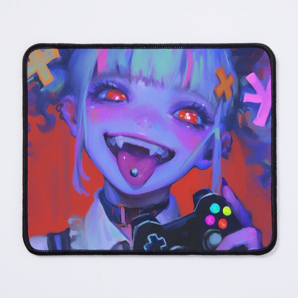 Item preview, Neon Demon Gamer Girl Smile designed and sold by bubblegoth.