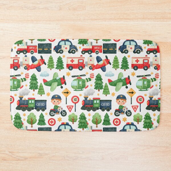 Item preview, Ambulance Airplane and Traffic Signs Seamless Pattern designed and sold by Piotrek0001.