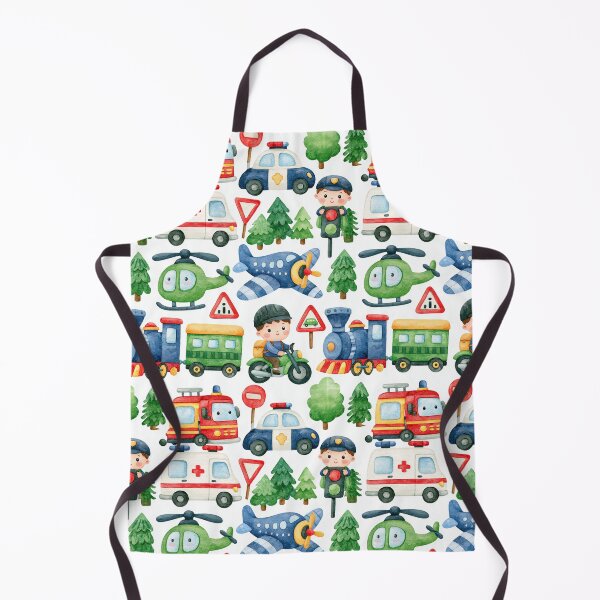 Item preview, Blue Train and Helicopter Rescue Kids Seamless Pattern designed and sold by Piotrek0001.