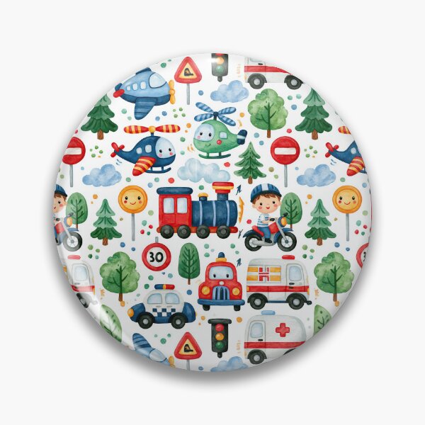 Item preview, Ambulance Police Car and Pine Trees Nursery Pattern designed and sold by Piotrek0001.