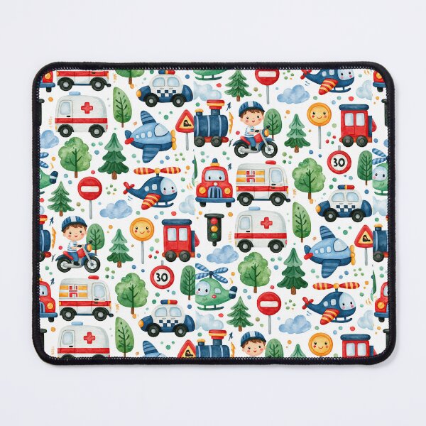 Item preview, Ambulance Police Car and Pine Trees Nursery Pattern designed and sold by Piotrek0001.