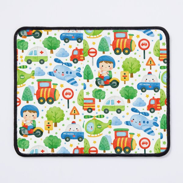 Item preview, Red Fire Engine and Blue Helicopter Cute Pattern designed and sold by Piotrek0001.