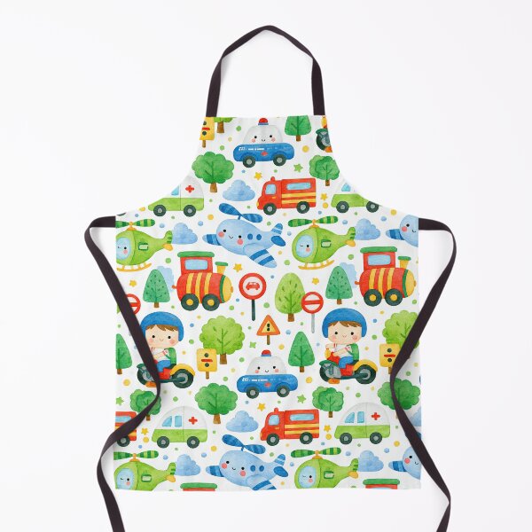 Item preview, Red Fire Engine and Blue Helicopter Cute Pattern designed and sold by Piotrek0001.