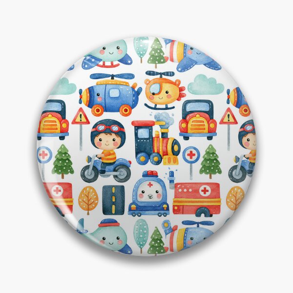 Item preview, Colorful Emergency Vehicles and Trees Seamless Pattern designed and sold by Piotrek0001.