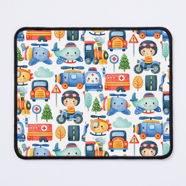 Item preview, Colorful Emergency Vehicles and Trees Seamless Pattern designed and sold by Piotrek0001.