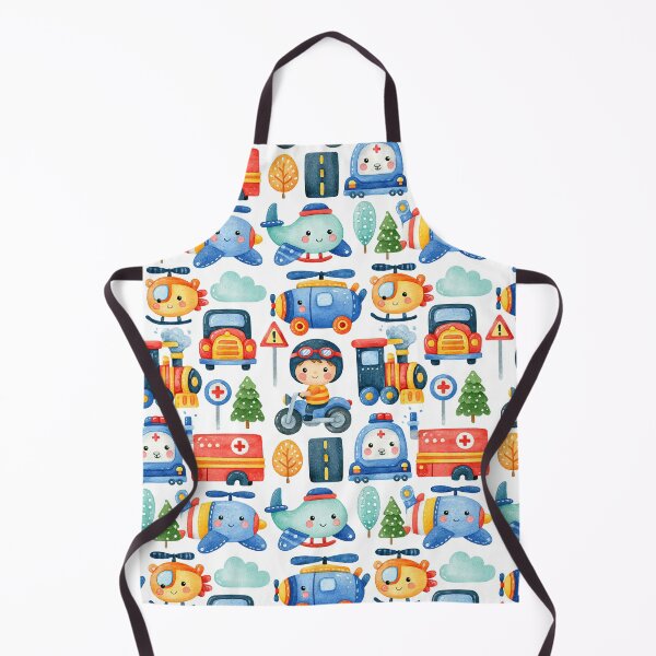 Item preview, Colorful Emergency Vehicles and Trees Seamless Pattern designed and sold by Piotrek0001.