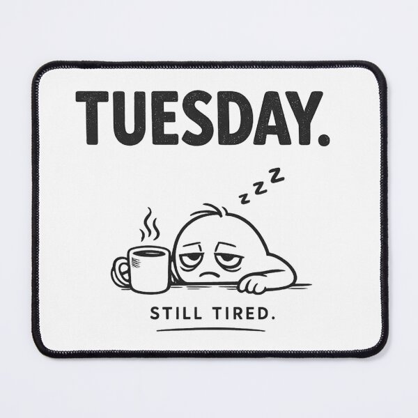 Item preview, Tuesday Minimalist Cartoon Coffee Humor Design for Office Workers designed and sold by RickE.
