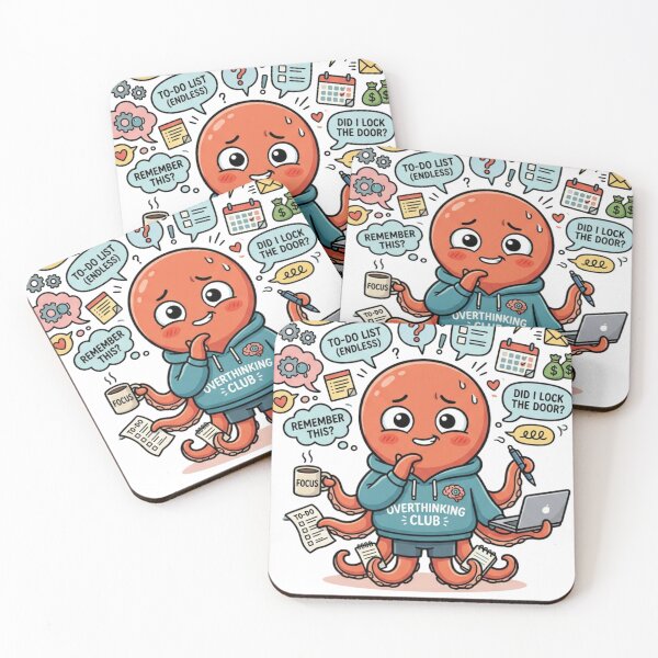 Item preview, Overthinking Club T-Shirt – Funny Octopus Design for Mental Health & ADHD – Gift for Students & Colleagues – Humorous Work Outfit designed and sold by creatopage.