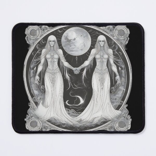 Item preview, Gothic Sisters of the Lunar Eclipse Woodcut designed and sold by DarkOriginArts.