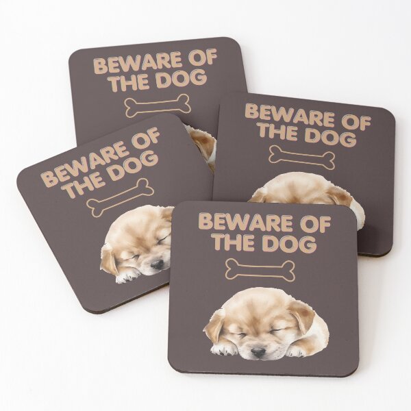 Item preview, Beware of the Dog Funny Sleeping Puppy Design Cute Dog Warning Humor. designed and sold by LunaPrintCo.