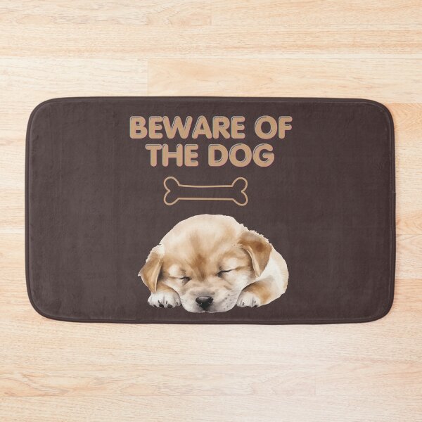 Item preview, Beware of the Dog Funny Sleeping Puppy Design Cute Dog Warning Humor. designed and sold by LunaPrintCo.