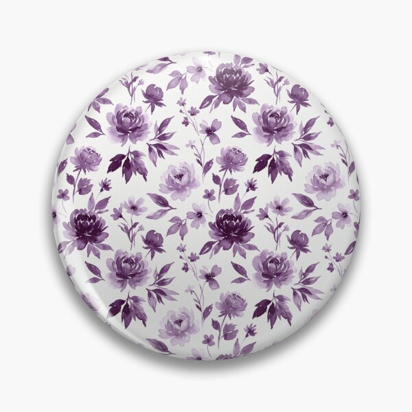 Item preview, Monochrome Violet Watercolor Floral Seamless Pattern designed and sold by Inkworksbyshery.