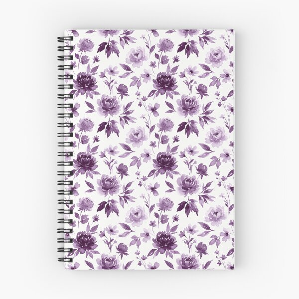 Item preview, Monochrome Violet Watercolor Floral Seamless Pattern designed and sold by Inkworksbyshery.