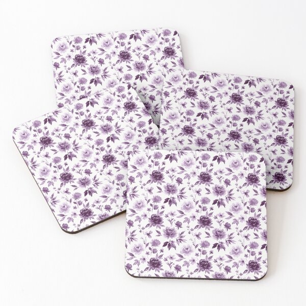Item preview, Monochrome Violet Watercolor Floral Seamless Pattern designed and sold by Inkworksbyshery.