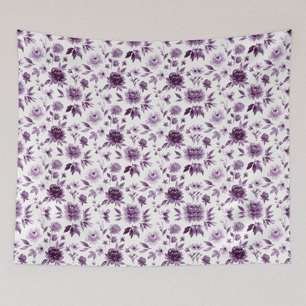 Item preview, Monochrome Violet Watercolor Floral Seamless Pattern designed and sold by Inkworksbyshery.
