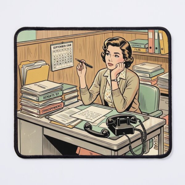 Item preview, Lost the Thought Halfway Through Vintage 1950s Office Illustration designed and sold by urbinet.