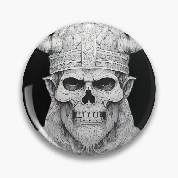 Item preview, Undead Viking King Etched Skull designed and sold by DarkOriginArts.