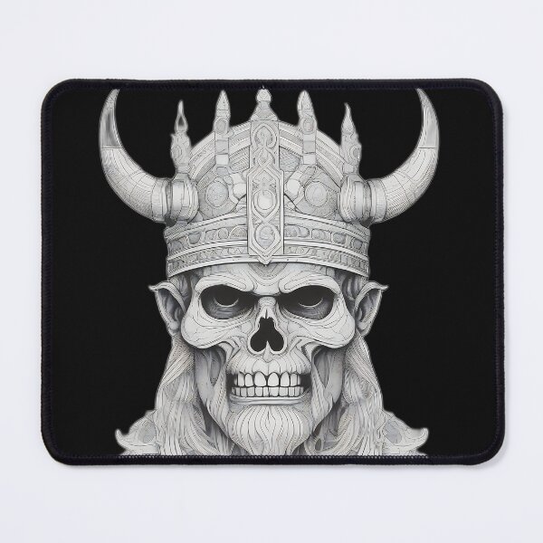 Item preview, Undead Viking King Etched Skull designed and sold by DarkOriginArts.
