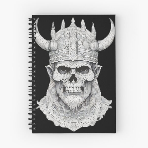 Item preview, Undead Viking King Etched Skull designed and sold by DarkOriginArts.
