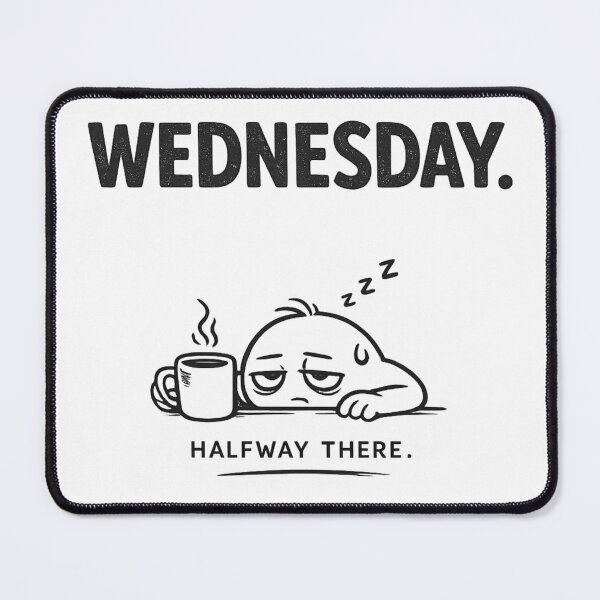 Item preview, Wednesday Minimalist Cartoon Coffee Humor Design for Office Workers designed and sold by RickE.