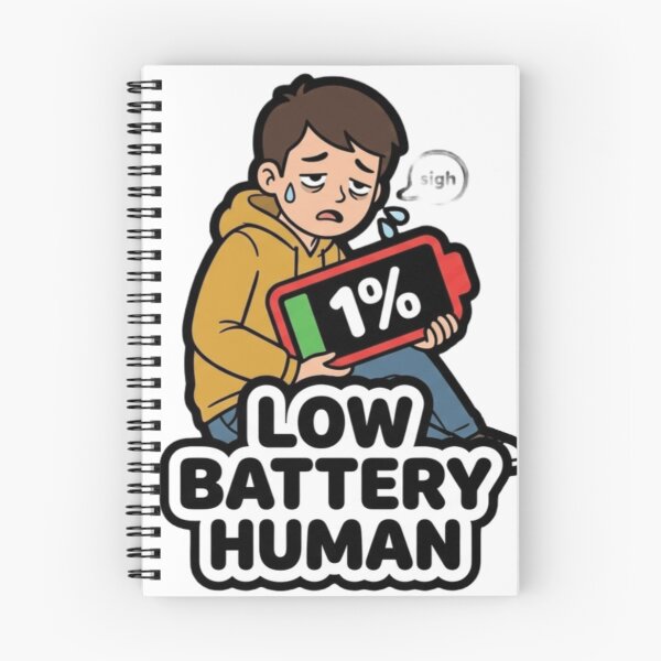 Item preview, Low Battery Human Sticker | Funny Energy Mood designed and sold by CutePlix.