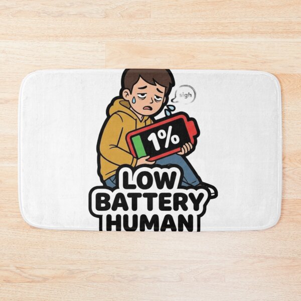 Item preview, Low Battery Human Sticker | Funny Energy Mood designed and sold by CutePlix.