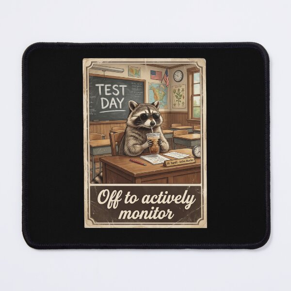 Item preview, Test Day Off To Actively Monitor Raccoon Student Teacher Education designed and sold by FormalDehyena.
