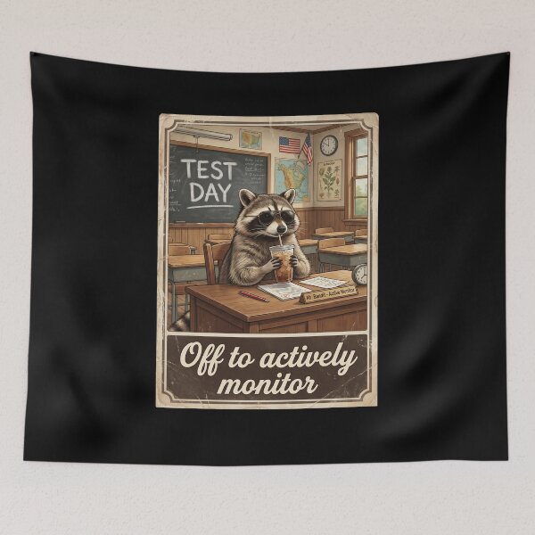 Item preview, Test Day Off To Actively Monitor Raccoon Student Teacher Education designed and sold by FormalDehyena.