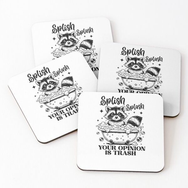 Item preview, Splish Splash Your Opinion Is Trash Funny Raccoon Bathtub designed and sold by krystalRomanart.