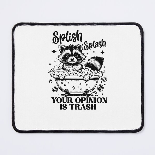 Item preview, Splish Splash Your Opinion Is Trash Funny Raccoon Bathtub designed and sold by krystalRomanart.